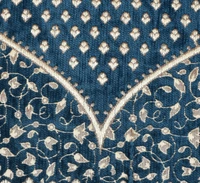 MORADO 5 Seater Sofa Cover Sofa Panel Premium Quality, Chenille for Ultimate Protection and Style Durable, 3+1+1 Settee Slipcover in Navy blue with golden beige - Navy blue with golden beige