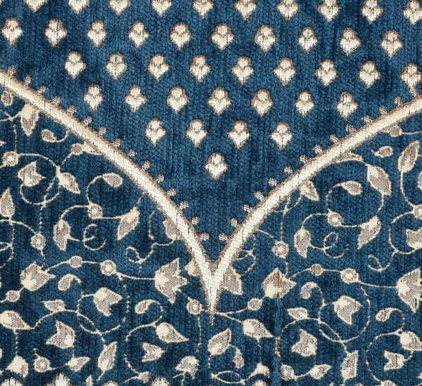 MORADO 5 Seater Sofa Cover Sofa Panel Premium Quality, Chenille for Ultimate Protection and Style Durable, 3+1+1 Settee Slipcover in Navy blue with golden beige - Navy blue with golden beige