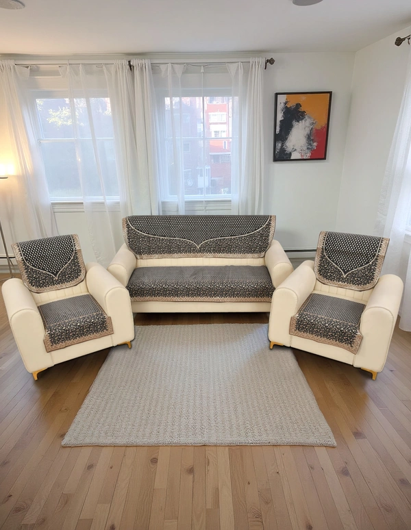 MORADO 5 Seater Sofa Cover Sofa Panel Premium Quality, Chenille for Ultimate Protection and Style Durable, 3+1+1 Settee Slipcover in Dark Grey - Dark Grey