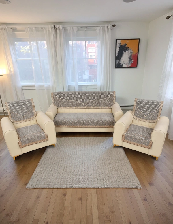 MORADO 5 Seater Sofa Cover Sofa Panel Premium Quality, Chenille for Ultimate Protection and Style Durable, 3+1+1 Settee Slipcover in LIght Grey - Gray