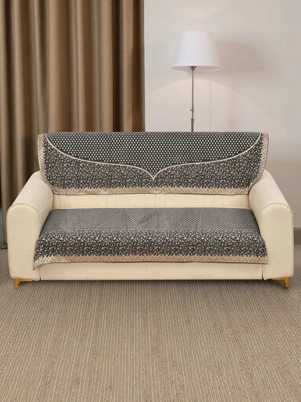 MORADO 5 Seater Sofa Cover Sofa Panel Premium Quality, Chenille for Ultimate Protection and Style Durable, 3+1+1 Settee Slipcover in Dark Grey - Dark Grey