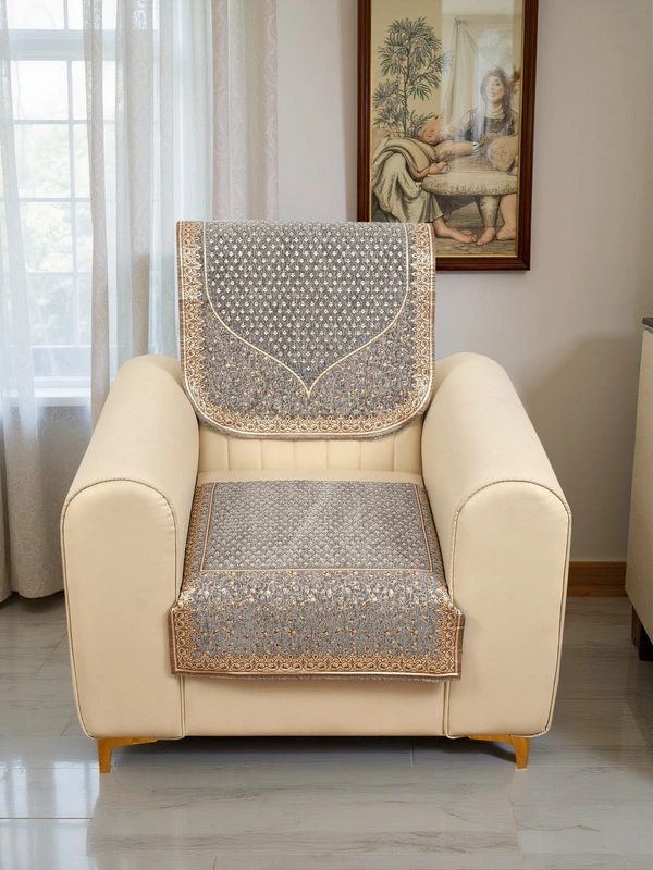 MORADO 5 Seater Sofa Cover Sofa Panel Premium Quality, Chenille for Ultimate Protection and Style Durable, 3+1+1 Settee Slipcover in LIght Grey - Gray