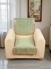 MORADO 5 Seater Sofa Cover Sofa Panel Premium Quality, Chenille for Ultimate Protection and Style Durable, 3+1+1 Settee Slipcover in Light Green - Green