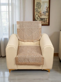 MORADO 5 Seater Sofa Cover Sofa Panel Premium Quality, Chenille for Ultimate Protection and Style Durable, 3+1+1 Settee Slipcover in Golden, - Golden