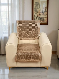 MORADO 5 Seater Sofa Cover Sofa Panel Premium Quality, Chenille for Ultimate Protection and Style Durable, 3+1+1 Settee Slipcover in Maroon & Beige, - brown