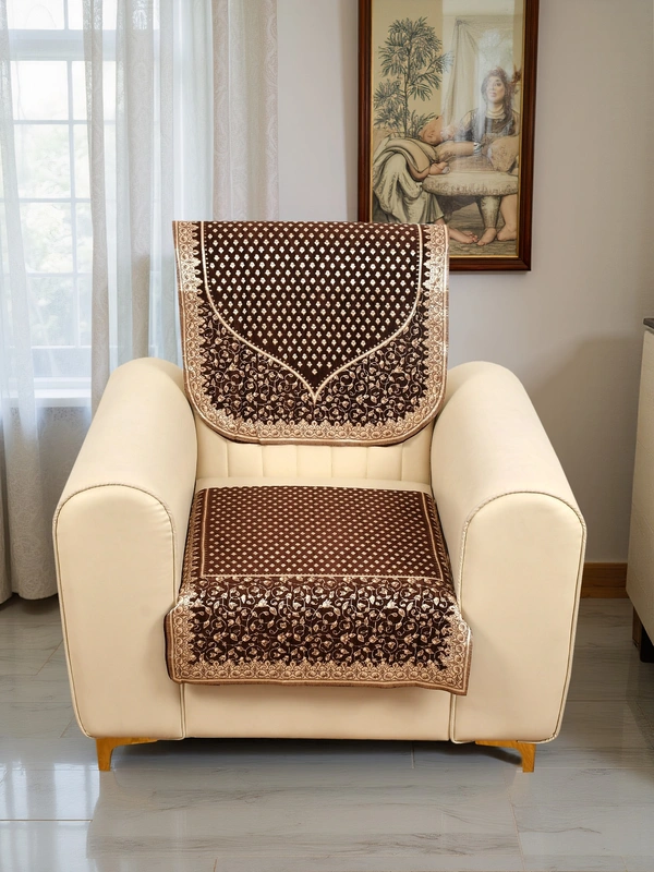 MORADO 5 Seater Sofa Cover Sofa Panel Premium Quality, Chenille for Ultimate Protection and Style Durable, 3+1+1 Settee Slipcover in Coffie - Coffie