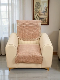 MORADO 5 Seater Sofa Cover Sofa Panel Premium Quality, Chenille for Ultimate Protection and Style Durable, 3+1+1 Settee Slipcover in Peach. - Peach