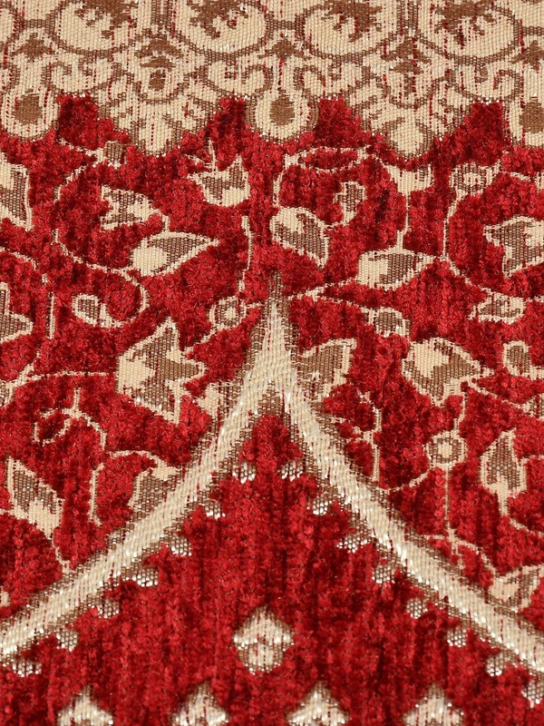 MORADO 5 Seater Sofa Cover Sofa Panel Premium Quality, Chenille for Ultimate Protection and Style Durable, 3+1+1 Settee Slipcover in Maroon & Beige, - Maroon & Beige