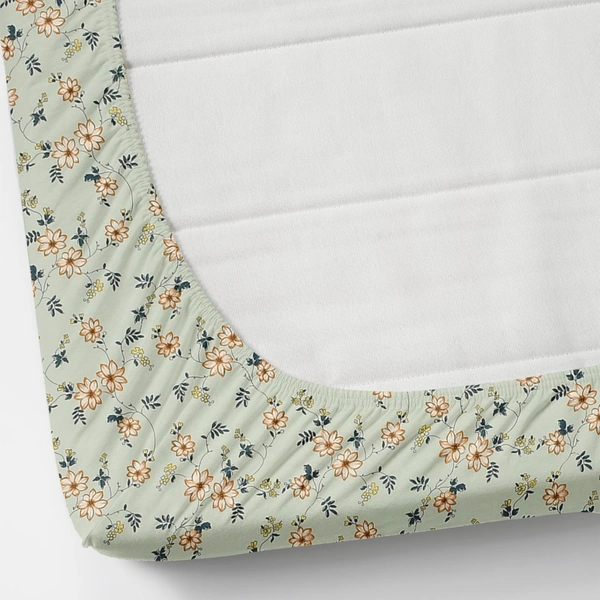 MORADO Premium Glace Cotton King Size Elastic Fitted Bedsheet with 2 Pillow Covers (72x78x8 Inches, Blue) - 72x78x10 Inches, Light Green