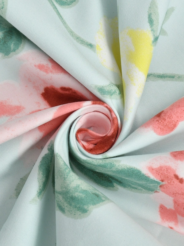 MORADO Glace Cotton King Size Bedsheet with 2 Pillow Covers with Frill (108x108, Inches) - 108x108 Inches, Sky Blue