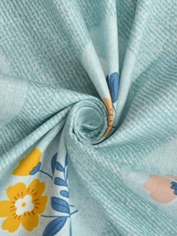 MORADO Glace Cotton King Size Bedsheet with 2 Pillow Covers with Frill (108x108, Inches) - 108x108 Inches, Light Blue