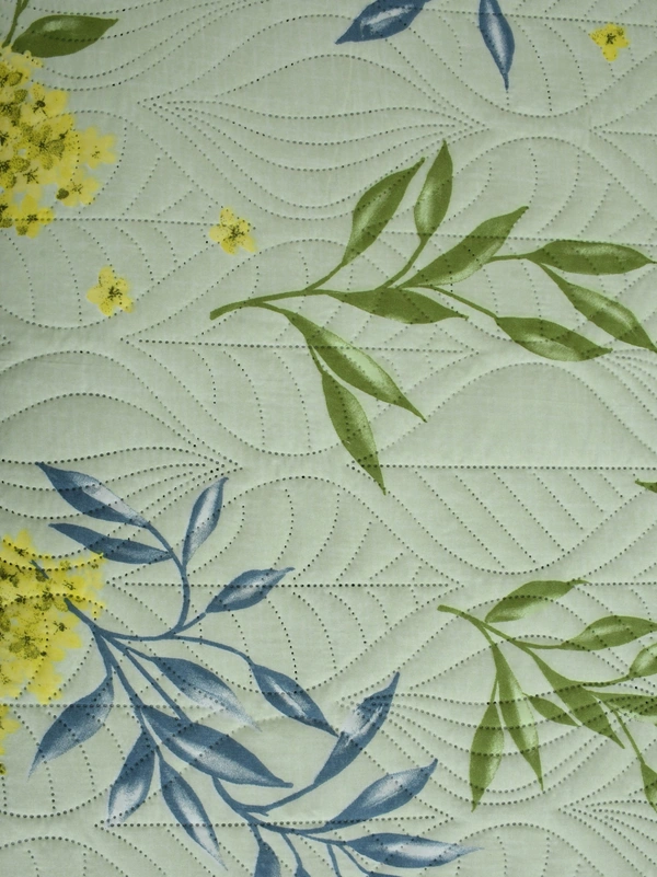 MORADO Glace Cotton Luxury Ultrasonic Printed Lightweight All Season Bedspreads/Quilted Bed Cover With 2 King Size Pillow Covers - (90x100 inches - light green) - 90x100 Inches, De York