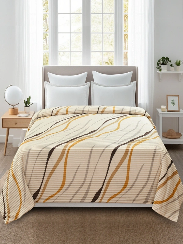 MORADO 190 GSM Flannel Super Soft Warm Double Bed Quilt Cover/Duvet Cover/Rajai Cover/Blanket Cover for Winters with Zipper -90x100 Inches, Cream - 90x100 Inches, Cream