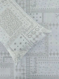 MORADO 100% Pure Cotton 5Pcs Bedding Set with Net Lace | King Size Double Bedsheet with 2 Pillow Covers and 2 Filled Breakfast Pillows - 108x108 Inches, Grey - 108x108 Inches, Grey