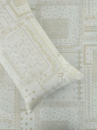 MORADO 100% Pure Cotton 5Pcs Bedding Set with Net Lace | King Size Double Bedsheet with 2 Pillow Covers and 2 Filled Breakfast Pillows - 108x108 Inches, Mustard - 108x108 Inches, Mustard