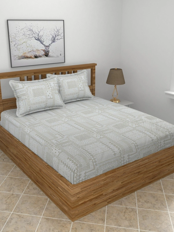 MORADO Premium Pure Cotton 210 TC King Size Double Bedsheet with 2 Pillow Covers (108 x 108 Inches, Mustard) - 108x108 Inches, Mustard