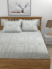 MORADO Premium Pure Cotton 210 TC King Size Double Bedsheet with 2 Pillow Covers (108 x 108 Inches, Mustard) - 108x108 Inches, Mustard