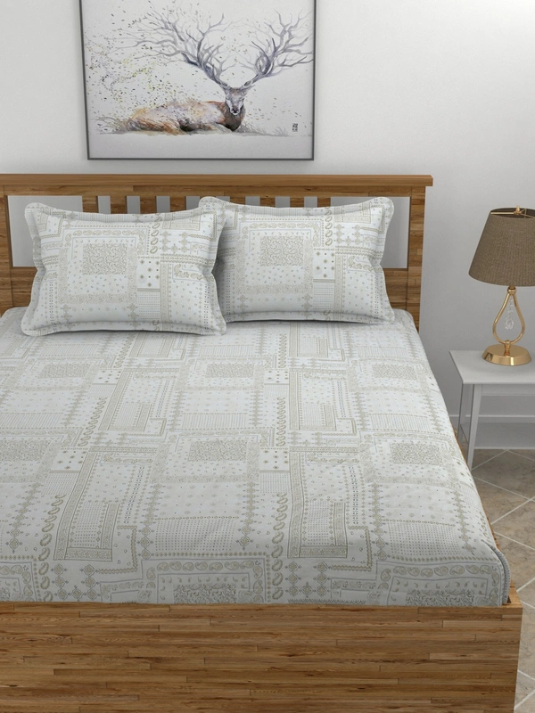 MORADO Premium Pure Cotton 210 TC King Size Double Bedsheet with 2 Pillow Covers (108 x 108 Inches, Mustard) - 108x108 Inches, Mustard