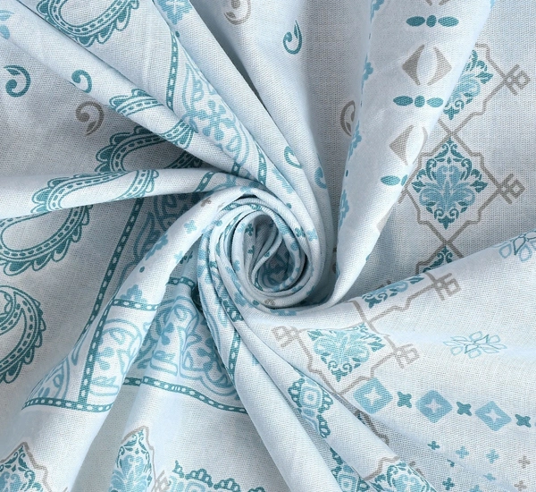 MORADO Premium Pure Cotton 210 TC King Size Double Bedsheet with 2 Pillow Covers (108 x 108 Inches, Blue) - 108x108 Inches, Blue