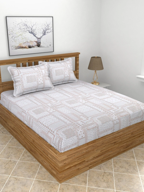 MORADO Premium Pure Cotton 210 TC King Size Double Bedsheet with 2 Pillow Covers (108 x 108 Inches, Pink) - 108x108 Inches, Pink