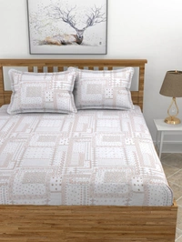 MORADO Premium Pure Cotton 210 TC King Size Double Bedsheet with 2 Pillow Covers (108 x 108 Inches, Pink) - 108x108 Inches, Pink