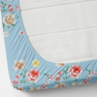 MORADO Premium Glace Cotton King Size Elastic Fitted Bedsheet with 2 Pillow Covers (72x78x8 Inches, Sky Blue) - 72x78x10 Inches, Sky Blue