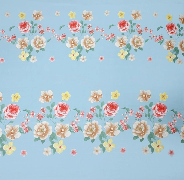 MORADO Premium Glace Cotton King Size Elastic Fitted Bedsheet with 2 Pillow Covers (72x78x8 Inches, Sky Blue) - 72x78x10 Inches, Sky Blue