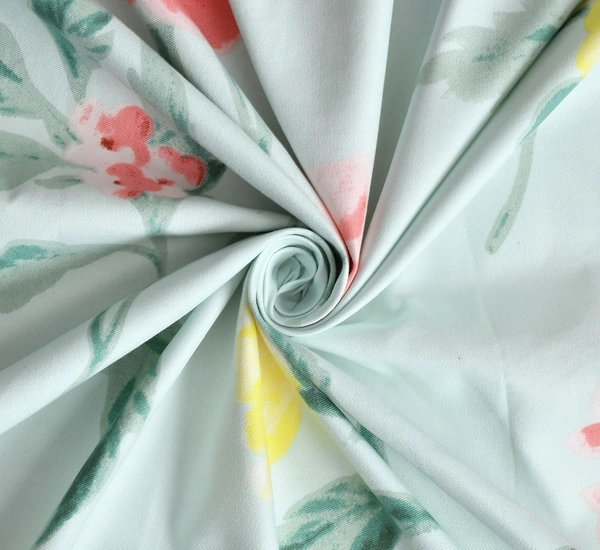 MORADO Premium Glace Cotton King Size Double Bedsheet With 2 King Size Pillow Covers (108x108 Inches) - 108x108 Inches, Multi