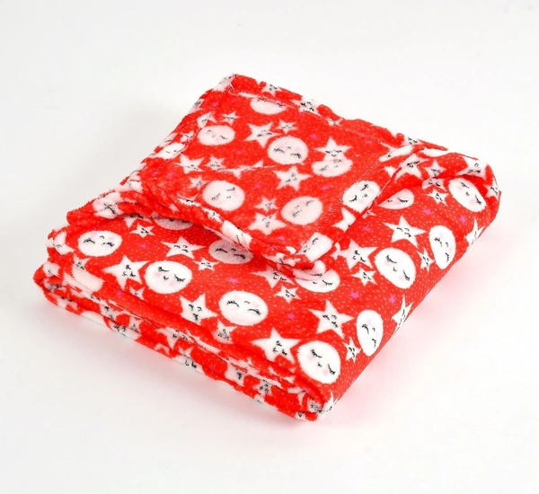 MORADO 190 GSM Flannel Super Soft Warm Double Blanket for Winters - 90x90 Inches, Green - 90x90 Inches, Red & White