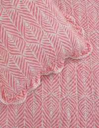 MORADO Glace Cotton Luxury Ultrasonic Printed Lightweight All Season Bedspreads/Quilted Bed Cover With 2 King Size Pillow Covers - (90x100 inches - Pink) - 90x100 Inches, Pink