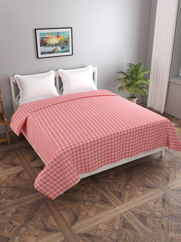 MORADO Glace Cotton Double Duvet Cover/Rajai Cover/Blanket Cover with Zipper (90x100 Inches) - 90x100 Inches, Pink