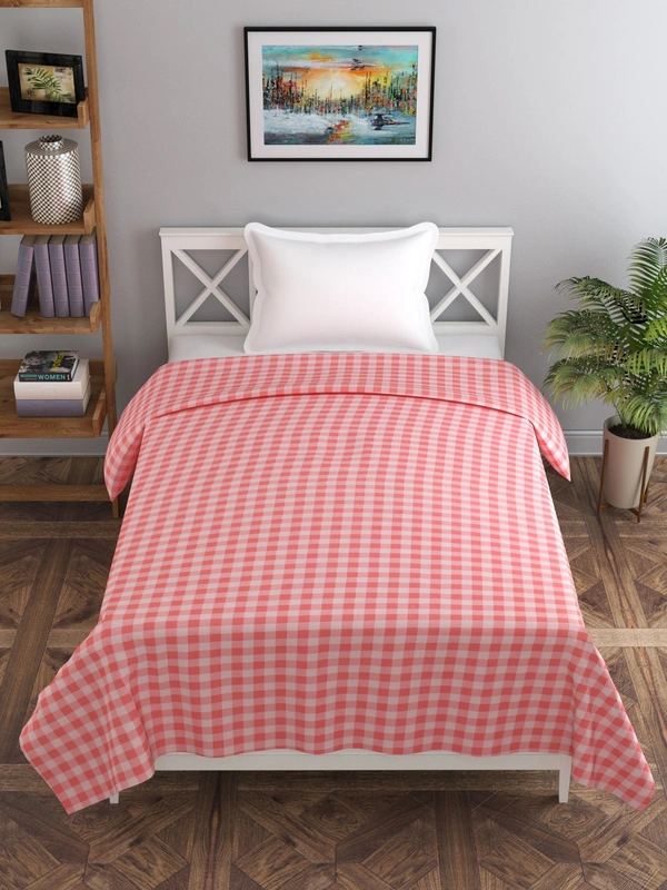 MORADO Glace Cotton Single Duvet Cover/Rajai Cover/Blanket Cover with Zipper (60x90 Inches) - 60x90 Inches, Pink