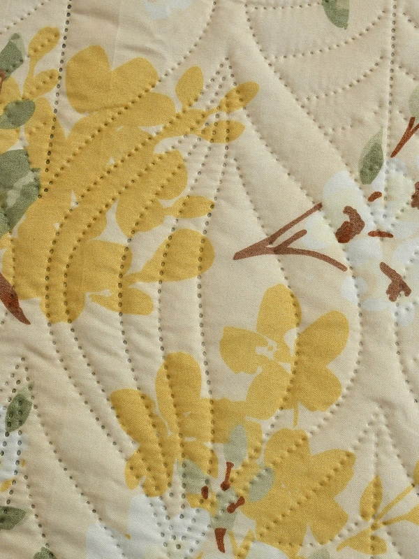 MORADO Glace Cotton Luxury Ultrasonic Printed Lightweight All Season Bedspreads/Quilted Bed Cover With 2 King Size Pillow Covers - (90x100 inches - Mustard Jasmine with Lace) - 90x100 Inches, Yellow