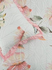 MORADO Glace Cotton Luxury Ultrasonic Printed Lightweight All Season Bedspreads/Quilted Bed Cover With 2 King Size Pillow Covers - (90x100 inches - Pink Lupin) - 90x100 Inches, Pink