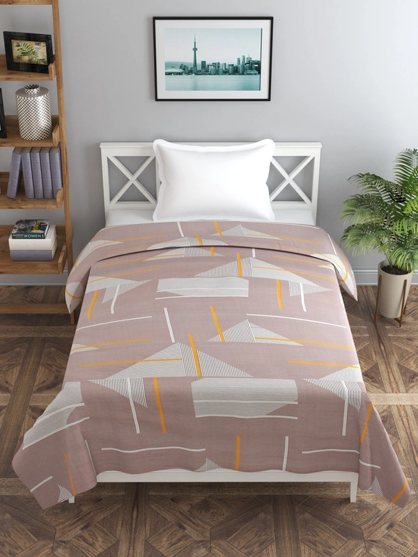 MORADO Glace Cotton Single Bed Size Quilt Cover / Duvet Cover / Rajai Cover / Blanket Cover With Zipper (60x90 Inches) - 60x90 Inches, Brown