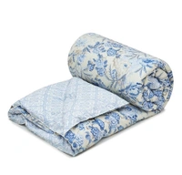 MORADO Glace Cotton Printed Reversible 150 GSM AC Comforter/Quilt/Blanket for Double Bed (90x100 Inches) Off White - 90x100 Inches, Off White