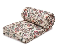 MORADO Glace Cotton Printed Reversible 150 GSM AC Comforter/Quilt/Blanket for Double Bed (90x100 Inches) Cream - 90x100 Inches, Cream