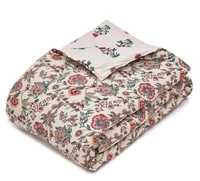 MORADO Glace Cotton Printed Reversible 150 GSM AC Comforter/Quilt/Blanket for Double Bed (90x100 Inches) Cream - 90x100 Inches, Cream