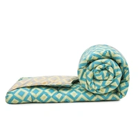 MORADO Glace Cotton Printed Reversible 150 GSM AC Comforter/Quilt/Blanket for Double Bed (90x100 Inches) - 90x100 Inches, Green Beige