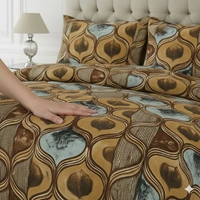 Morado MORADO 190 GSM Flannel Super Soft Warm Double Blanket for Winters - 90x90 Inches, Grey Beige Circles - Grey Beige circle