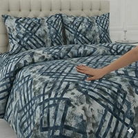 Morado MORADO 190 GSM Flannel Super Soft Warm Double Blanket for Winters - 90x90 Inches, Blue Grey Cross - Blue Grey Cross