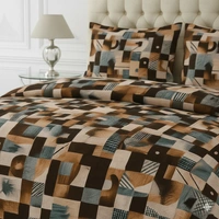 Morado MORADO 190 GSM Flannel Super Soft Warm Single Blanket for Winters - 60x90 Inches, Brown BeigeBlocks - Brown Beige Blocks