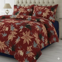 Morado MORADO 190 GSM Flannel Super Soft Warm Double Blanket for Winters - 90x90 Inches, Red Leaves - Red Leaves