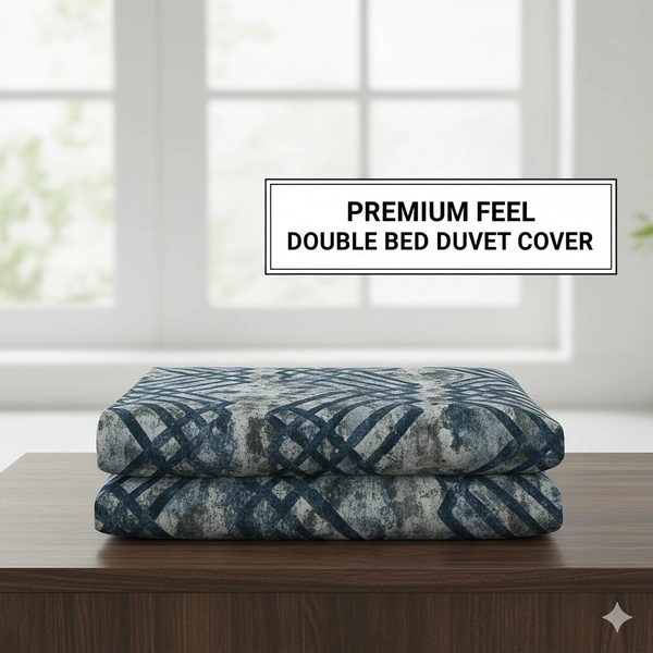 Morado MORADO 190 GSM Flannel Super Soft Warm Double Blanket for Winters - 90x90 Inches, Blue Grey Cross - Blue Grey Cross