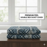 Morado MORADO 190 GSM Flannel Super Soft Warm Single Blanket for Winters - 60x90 Inches, Blue GreyCross - Blue Grey Cross