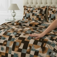 Morado MORADO 190 GSM Flannel Super Soft Warm Single Blanket for Winters - 60x90 Inches, Brown BeigeBlocks - Brown Beige Blocks