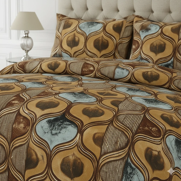 Morado MORADO 190 GSM Flannel Super Soft Warm Double Blanket for Winters - 90x90 Inches, Grey Beige Circles - Grey Beige circle