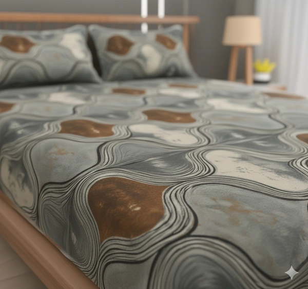 Morado MORADO 190 GSM Flannel Super Soft Warm Double Blanket for Winters - 90x90 Inches, Grey Brown - 90X90 Inches, Mountain Mist