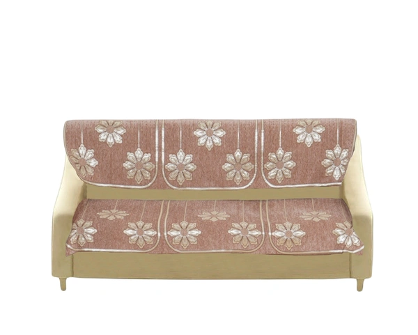 MORADO 7 Seater Sofa Cover Sofa Panel Premium Quality, Chenille for Ultimate Protection and Style Durable, 3+2+2Settee Slipcover in Peach, - Peach