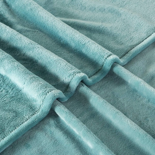 Morado MORADO 190 GSM Flannel Super Soft Warm Double Blanket for Winters - 90x90 Inches, Aqua - 90x90 Inches, Cyan Aqua